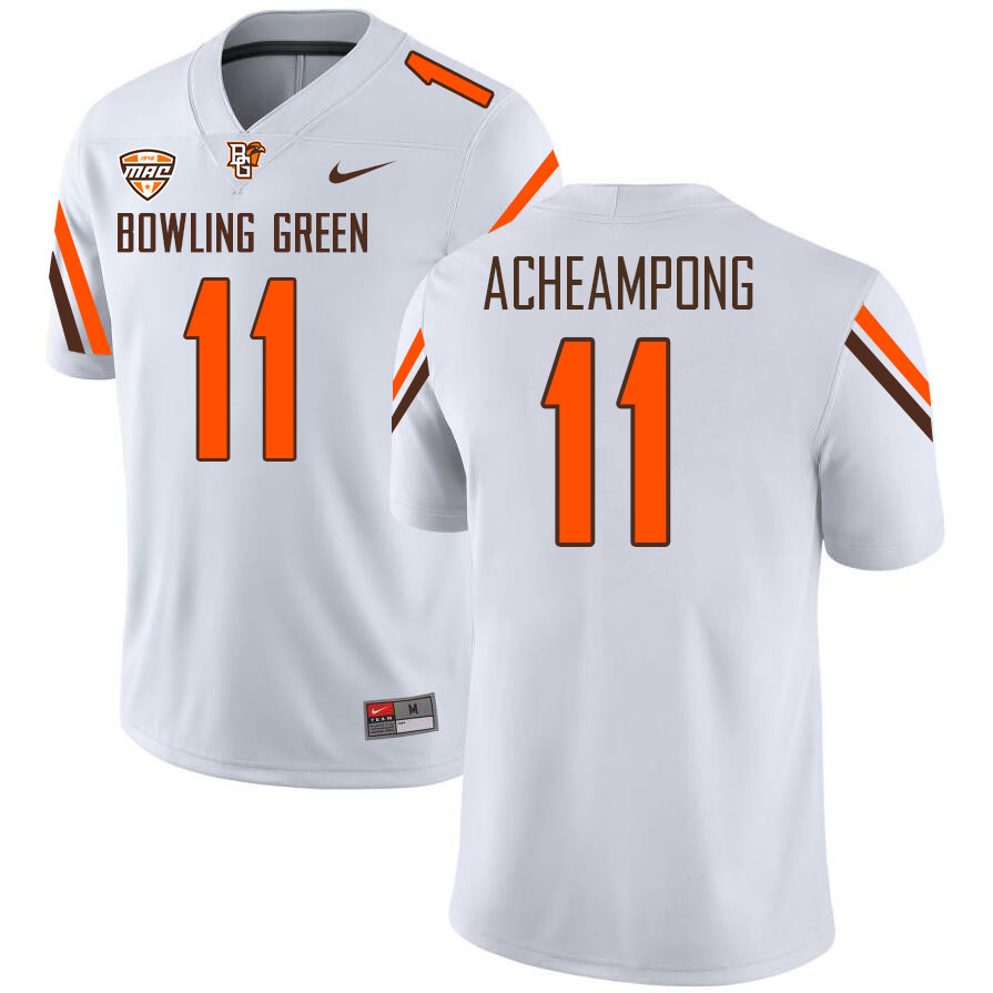 Bowling Green State Falcons #11 Collins Acheampong College Football Jerseys Stitched-White